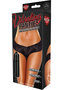 Hustler Toys Vibrating Panties Panty Vibe Lace Up Back Thong With Hidden Vibe Pocket - Black - Medium/large
