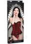 Master Series Scarlet Seduction Lace-up Corset And Thong - Large - Red/black