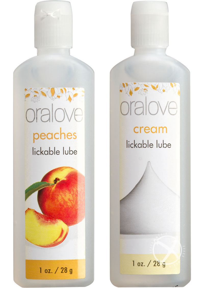 Oralove Delicious Duo Lickable Peaches And Cream Lubricant 1oz (2 Per Set)
