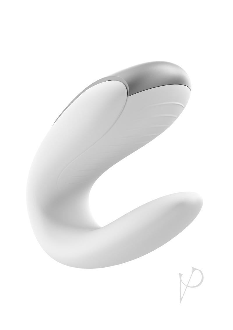 Satisfyer Double Fun Silicone Rechargeable Dual Vibrator With Remote Control - White